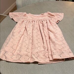 Charming Pink Eyelet Kids Dress